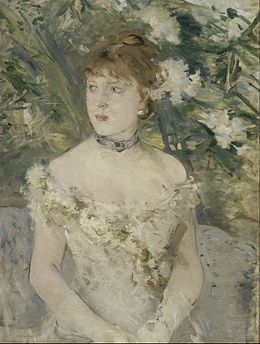 Giovane donna in abito da ballo di Berthe Morisot 