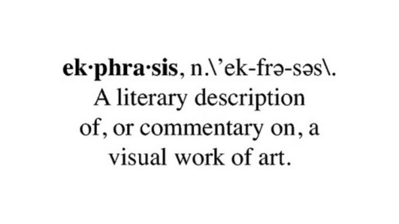 Le ekphrasis: un’estetica tra pittura e letteratura