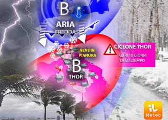 Ciclone Thor sull’Italia, ancora 10 giorni con neve e venti di tempesta