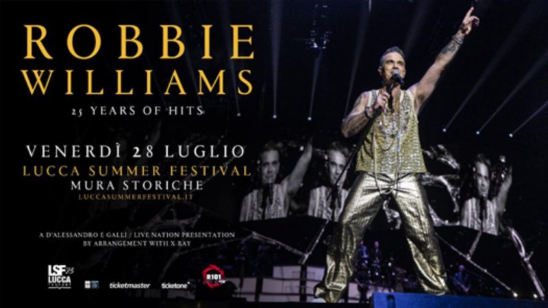 Robbie Williams arriva al Lucca Summer Festival
