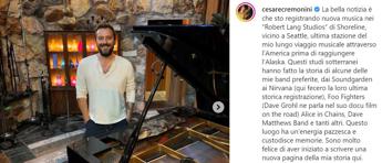 Cesare Cremonini a Seattle, registra nello studio dei Nirvana