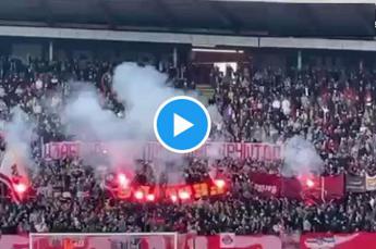 Roma, ultras Stella Rossa bruciano striscione Fedayn – Video