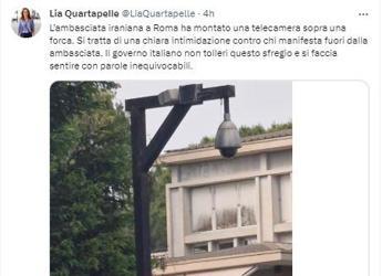 Ambasciata Iran a Roma, denuncia della dem Quartapelle: “Telecamera montata su forca”