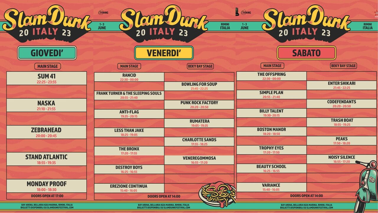 Slam Dunk Festival – Bay Arena, Rimini – 1-3 giugno 2023