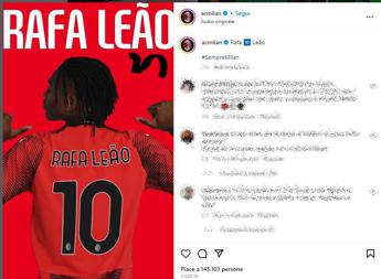 Milan, Rafa Leao indosserà la maglia numero 10 – Video