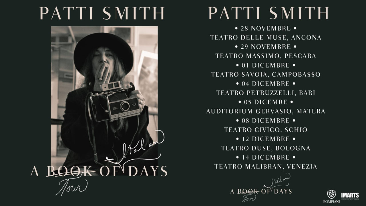 Patti Smith, da novembre “A Tour Of Italian Days”, otto date nei teatri italiani
