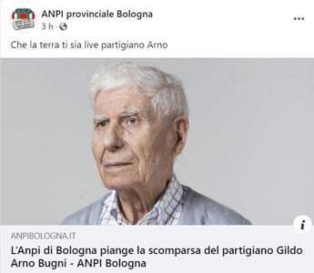 Gildo Bugni, morto a 96 anni il partigiano Arno