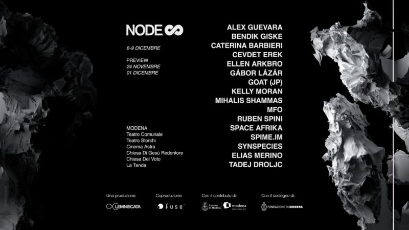 NODE Festival 2023: dal 6 al 9 dicembre a Modena