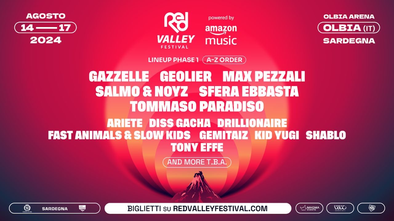 Annunciata la line up del Red Valley Festival