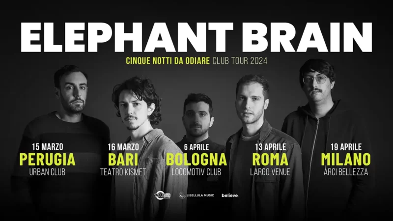 Elephant Brain: venerdì 15 marzo nuovo singolo e inizio tour