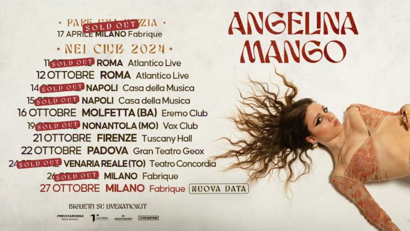 Angelina Mango triplica la data di Milano