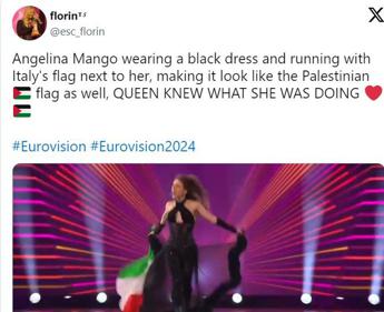 “Angelina Mango è la bandiera della Palestina”, il tweet su Eurovision vola