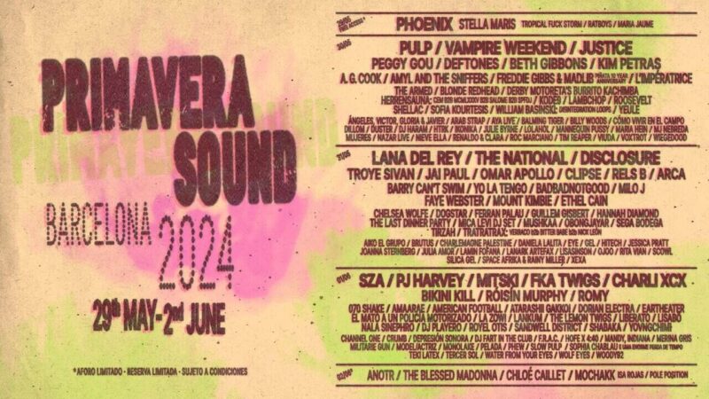 Primavera Sound 2024 – Parc del Forum, Barcellona – 29 maggio – 2 giugno 2024