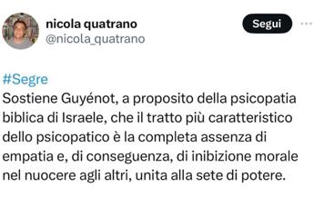 ‘Israele Stato psicopatico’, ecco il saggio postato da ospite convegno Boldrini & Co