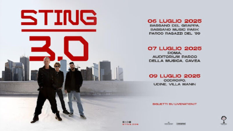 Sting, tre date in Italia nel 2025