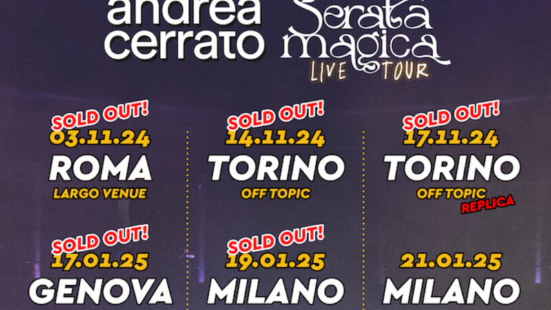 Andrea Cerrato, dal 3 novembre al via il tour nei club