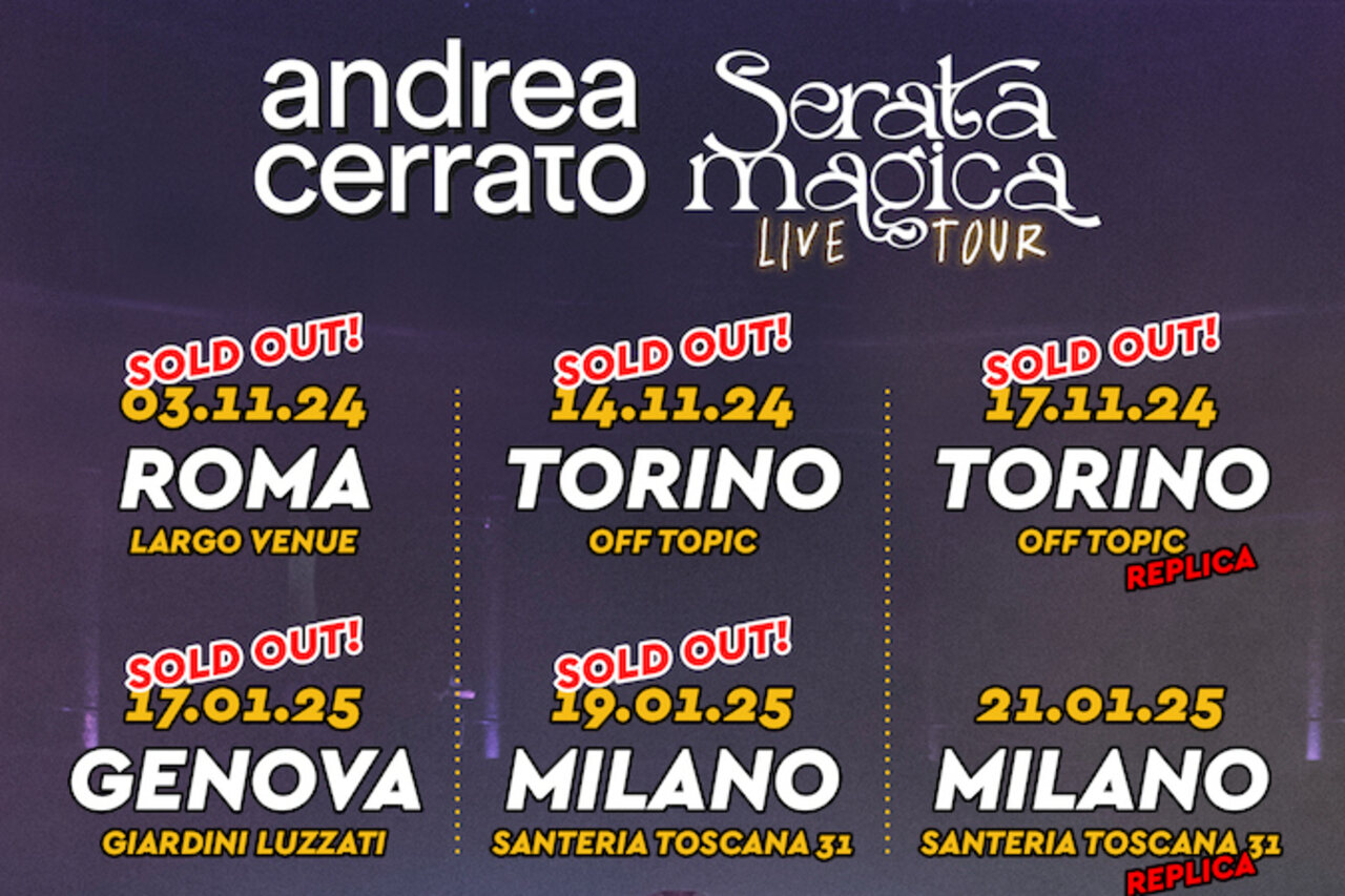 Andrea Cerrato, dal 3 novembre al via il tour nei club